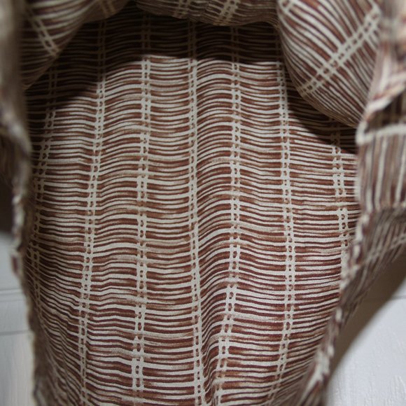 Lord & Taylor Vintage Silk Brown Cream Print Blouse Shirt Long Sleeve Top Size 4 - Picture 7 of 8